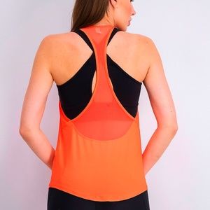 Under Armour Heat Gear Burnt Neon Orange Tank